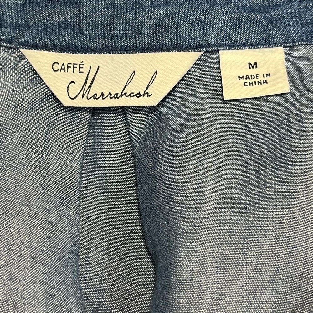 Cafe Marrakesh 100% Tencel Lyocell Chambray Button Down Shirt Medium NWT Blue - Picture 9 of 11